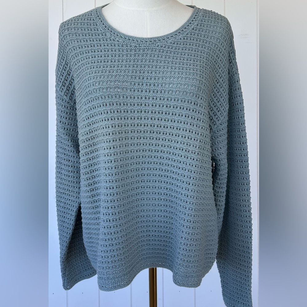 Eddie Bauer Women’s Waffle‎ Knit Sweater Relaxed Fit Long Sleeves Size Medium